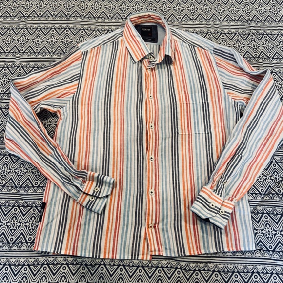 Benson NYC Classic Striped Button Down Shirt - Size Medium - Picture 3 of 10